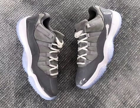 Air Jordan 11 Low “Cool Grey” Jordan 11 Grey Low, Tenis Jordan Retro, Jordan Casual Shoes, Date Images, Date Pictures, White Shoes Outfit, Nike Shoes Women Fashion, Air Jordan 11 Low, Jordan Basketball Shoes