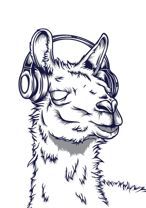 Alpaca Drawing Illustration, Llamas Drawing, Hipster Animals Drawings, Lama Drawing, Alpaca Tattoo, Llama Sketch, Alpaca Illustration, Llama Tattoo, Llama Cartoon