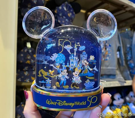 Disney World Just Released Over 100 (!!!) Pieces of NEW 50th Anniversary Merchandise | the disney food blog Disneyland Souvenirs, Disney World Merchandise, Disney Snowglobes, Disney Word, Disney 100 Years, Disney Cuties, Disney 50th Anniversary, Disney Souvenirs, Tema Disney