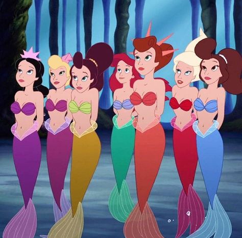 Sisters Ariel Sisters, Ariel And Her Sisters, Daughters Of Triton, Ariels Sisters, Ariel Pictures, Little Mermaid Characters, Mermaid Movies, Walt Disney Princesses, The Little Mermaid 1989