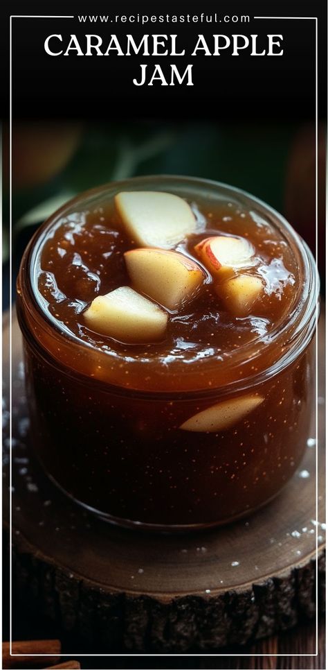 A deliciously sweet and spiced apple jam with a hint of caramel flavor. Perfect for spreading on toast or gifting during the fall season! Spiced Apple Jam, Caramel Apple Jam Recipe, Maple Jam, Caramel Apple Jam, Apple Jam Recipe, Can Jam, Apple Jam, Diced Apples, Jam Recipe