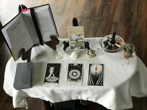 Tarot Table Set Up, Tarot Setup, Shoot Setup, Tarot Table, Art Studio At Home, Mind Set, Table Set Up, Tarot Readings, Positive Mind