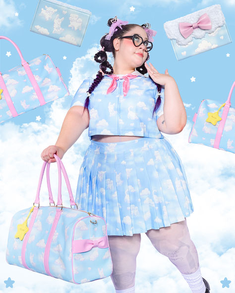 #myviolet #shopmyviolet #plussize #pastelfashion #pastelaesthetic #pastelstyle #aesthetic #pastelgirl #outfitinspo #outfitinspiration #outfitideas #styleinspo #aestheticoutfit #style #fashioninspo #ootd #outfits #cuteoutfits #pastel #kawaiiootd #cutestyle #plussizefashion #plussizelolita #cuteplussize Kawaii Plus Size Fashion, Plus Size Pastel Outfits, Unicorn Core, Plus Size Kawaii, Head In The Clouds, Pastel Outfit, Ootd Outfits, Makeup Clothes, New Accessories