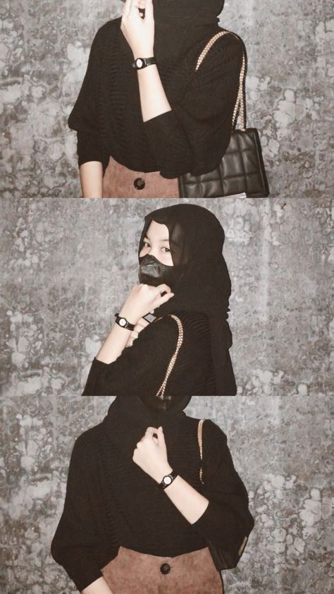 YOUR DAILY IS HIJAB OUTFIT Ootd Hijab Style, Outfit Hijab Casual, Ootd Poses, Black Hijab, Muslim Outfits Casual, Casual Hijab Outfit, Hijabi Outfits Casual, Everyday Fashion Outfits, Muslimah Fashion Outfits