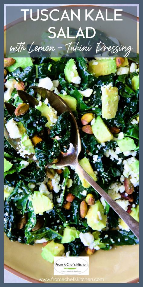 Healthy Holiday Salads, Tuscan Kale Salad, Kale Salad Dressing, Cornmeal Recipes, Tuscan Kale, Side Salad Recipes, Fresh Eats, Salad With Lemon, Kale Salad Recipes