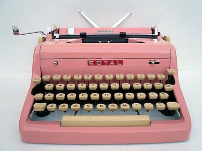 Pink Typewriter, Royal Typewriter, Portable Typewriter, Old Pink, I Love Pink, Vintage Typewriters, Tickled Pink, All Things Pink, Magazine Articles