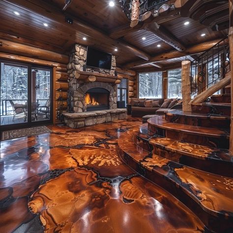 Cabin Mansion, Log Cabin Living, Log Houses, Log Cabin Ideas, Mountain Cabins, Hotel Plan, Luxury Cabin, Rustic Home Design, Log Cabin Homes