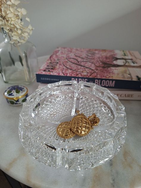 Vintage Crystal - repurposed ashtray. 
Heavy and quality! 
Very lux Crystal Bowl, Vintage Ashtray, Crystal Bowls, Vintage Crystal, Repurpose, Etsy Australia, Fashion Inspo, Australia, Ships