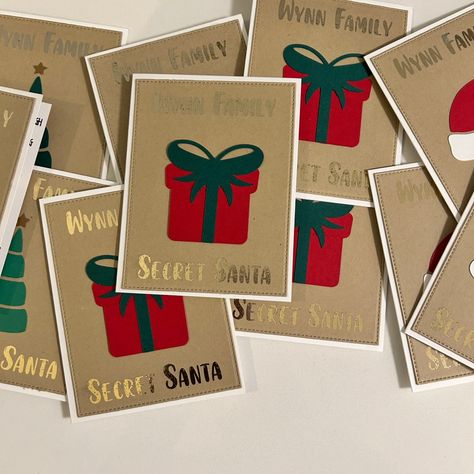 Secret Santa Christmas Cards – For the Love of Cardmaking Secret Santa Cards, Secret Santa Game, Santa Christmas Cards, Deco Foil, Santa Cards, Make Cards, Christmas Fonts, Night Before Christmas, Twas The Night