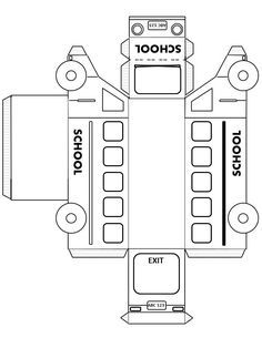 Bus Template, Papercraft Templates Printables, Paper Templates Printable, Barbie Printables, Frog Crafts, Papercraft Printable, Papercraft Templates, Paper Craft Diy Projects, 3d Paper Crafts