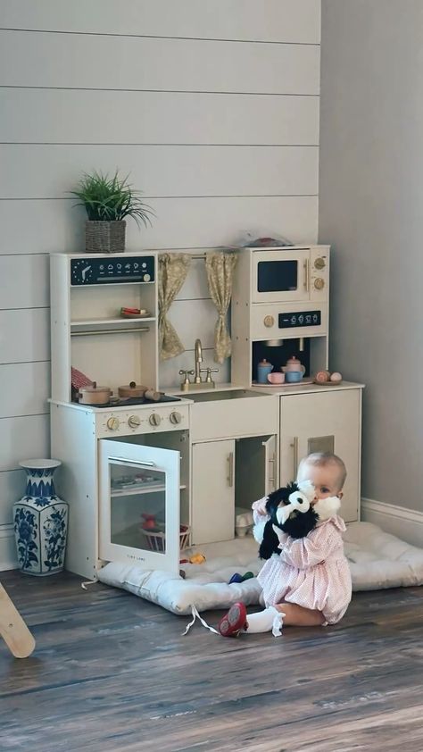 THE BEST PLAY KITCHEN!!!  This sweet little kids play kitchen is the best!! Mary Grace got this for Christmas & she LOVES it! She has so much fun playing with it and all of her little foods, pots/pans, etc! 💗  I love that it's cute and good looking but it also is high quality and great for play! Mary Grace loves the opening doors for the cabinets, oven, microwave and fridge! She also love the knobs for the oven and microwave that click when you twist it which makes it fun for her! Love it and highly recommend!!   #toy #toys #kids #kidstoys #baby #toddler #babytoy #toddlertoy #kitchen #playkitchen   #LTKKids #LTKMostLoved #LTKSaleAlert Best Play Kitchen, Kids Play Kitchen, Oven And Microwave, Grace Love, Opening Doors, Oven Microwave, Pots Pans, Toys Kids, Play Kitchen