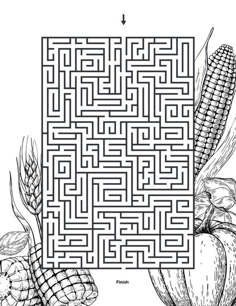 Printable Fall Maze | The AARP Medicare Supplement Blog Fall Mazes Printable, Fall Puzzles, Mazes Printable, Placemat Ideas, Maze Printable, Sunday School Printables, Autumn Puzzle, Raising Arrows, Fall Worksheets