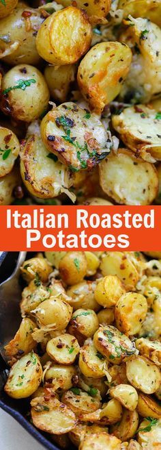 Italian Roasted Potatoes, Cheesy Food, Sommer Mad, Potatoes Roasted, Italian Roast, Oven Roasted Potatoes, Food Italian, Salad Pasta, God Mat