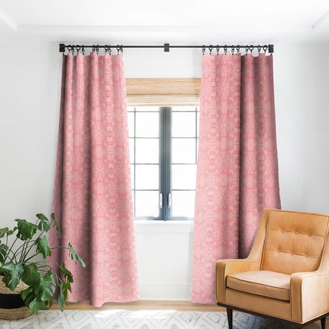 Modern Improvisation 03 Blackout Window Curtain Viviana Gonzalez Fish Textiles, Primary Bedroom Design, Coral Clay, Coral Curtains, Color Curtains, Blackout Window Treatments, Home Tips And Tricks, Family Room Makeover, Drapes And Blinds