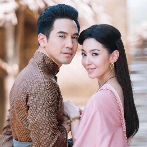 Love Destiny Thai Drama, Thailand Dress, Best Tv Couples, Traditional Thai Clothing, Love Destiny, Thai Wedding Dress, Thai Wedding, Thai Traditional Dress, Thai Dress