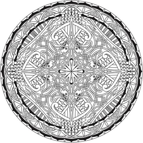 Celtic Coloring, Celtic Knotwork Design, Celtic Mandala, Coloring Mandalas, Mandalas Painting, Dover Publications, Mandalas Drawing, Mandala Coloring Books, Celtic Knotwork