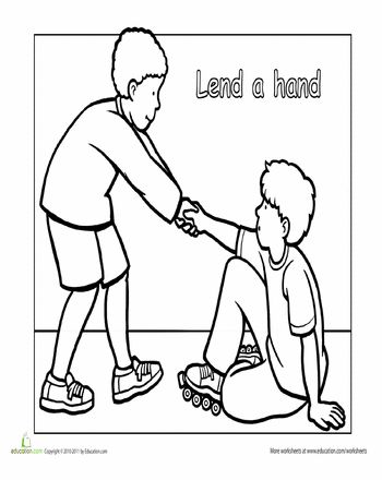 Helping Others in Need: Social Skills Printable Worksheet Helping Others Drawing Easy, Social Skills Activities, Moral Values, Life Learning, Good Manners, Classroom Rules, Helping Hand, Kids Church, Helping Hands