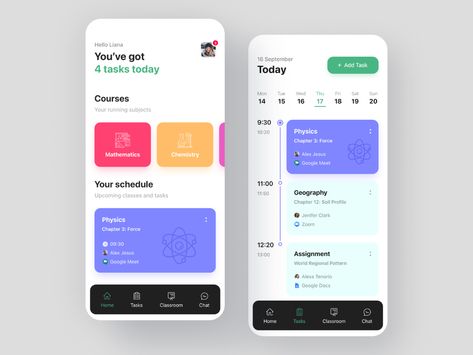 Study Management App Design | Task Management | Class Schedule by Rifat Sarkar on Dribbble Time Management Apps, Task Management App, To Do App, Class App, Login Design, Student Dashboard, App Design Layout, Android App Design, Mobile Application Design