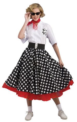 Grand Heritage Womens Polka Dot 50s Costume - modest halloween costume 50s Costume Ideas, 50s Cheerleader, Sock Hop Outfits, Fifties Outfits, Outfits 20s, Modest Halloween Costumes, 50s Outfit, Outfits 60s, Rock N Roll Dress