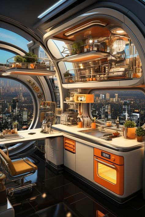 Cyberpunk House Interior, Frock Design Ideas, Cyberpunk House, Scifi Interior, Baby Frock Design, Spaceship Interior, Futuristic Home, Regal Design, Futuristic Interior