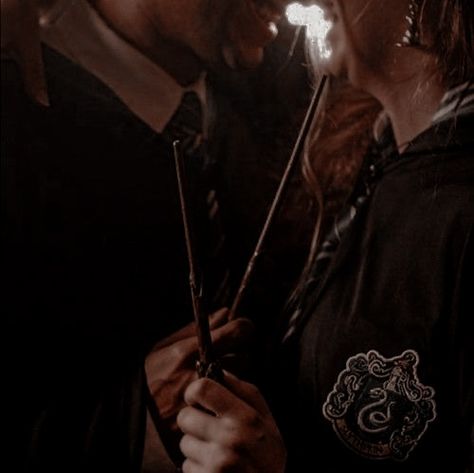 Gryffindor Slytherin Couple Aesthetic, House Slytherin, Harry Potter Couples, Gryffindor Aesthetic, Slytherin Pride, Harry Potter Icons, Slytherin House, Hogwarts Castle, Slytherin Aesthetic