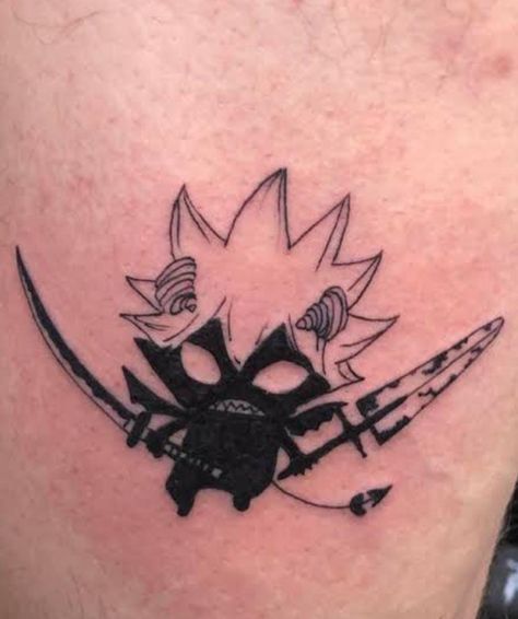 Yuno X Mimosa, Black Clover Tattoo, Anime Tats, Small Black Tattoos, Dark Reality, Collage Tattoo, Bleach Tattoo, Clover Wallpaper, Small Dragon Tattoos