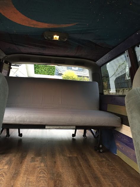 Ikea Lycksele sleeper sofa | Chevy Astro and GMC Safari Forum Ikea Campervan, Van Conversion Ikea, Van Bed Ideas, Ikea Lycksele, Ikea Camping, Cargo Van Conversion, Van Bed, Minivan Camping, Astro Van