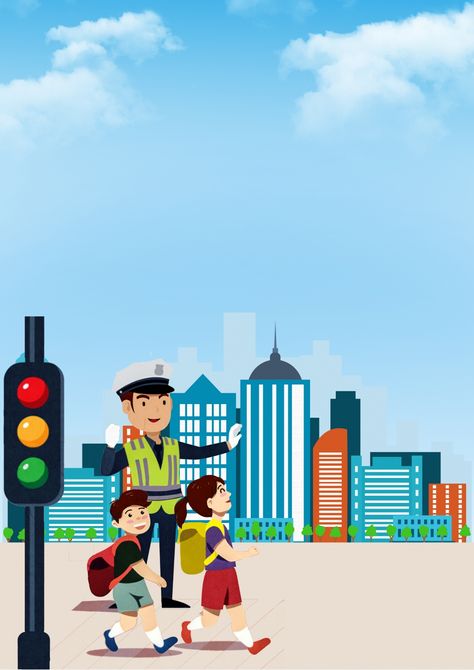 Traffic Safety Illustration Poster Background Traffic Safety Posters, Safety Illustration, Poster Natal, Safety Pictures, Candy Background, Body Parts Preschool, Pencil Creative, Whatsapp Profile Picture, Safety Posters