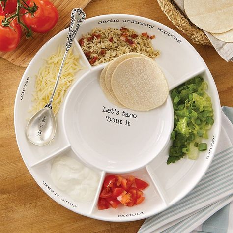 Taco bar Condiment Serving Platter Mud Pie Dishes, Taco Platter, Mud Pie Kitchen, Tortilla Warmer, Serving Bowl Set, Serveware Entertaining, Taco Bar, Kitchen Gifts, Dish Sets