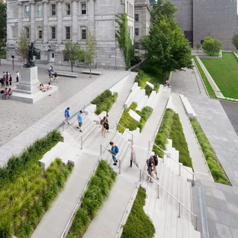 Place Vauquelin restoration | Lemay - Architecture and design Landscape Architecture Diagram, Streetscape Design, Terraced Landscaping, Landscape Stairs, Landscape Architecture Plan, Ramp Design, Landscape And Urbanism Architecture, Plaza Design, Urban Landscape Design