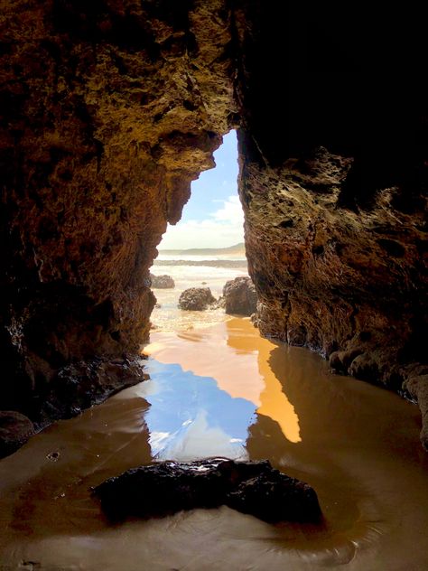 View of the entrance to the beach caves, view from inside the cave of the ocean and beach on the other side of the cave mouth. Phillip Island Victoria, Phillip Island Australia, Forest Cave, Phillip Island, Salt Air, Hospitality Projects, Island Home, Melbourne, Vision Board