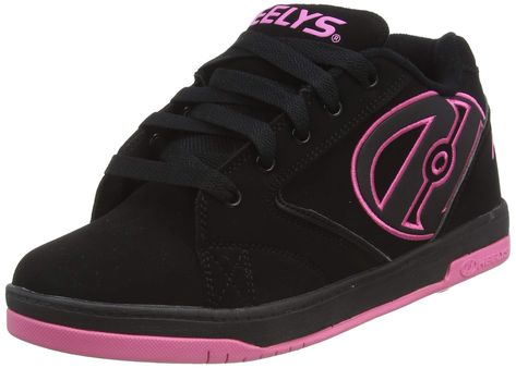 PRICES MAY VARY. Removable wheel Smooth toe classic silhouette Heelies Shoes, Heelys Roller Shoes, Roller Skate Shoes, Roller Shoes, Men In Heels, Casual Dress Shoes, Black Hot Pink, Skate Shoe, Shoe Black