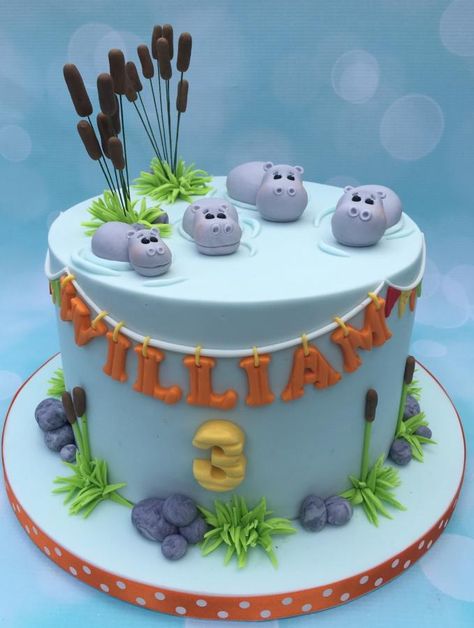 Cool Cake Ideas, Zoo Birthday Cake, Hippo Cake, Garden Birthday Cake, Boo Cake, Zoo Cake, Jungle Cake, Cake Decorator, Animal Cakes