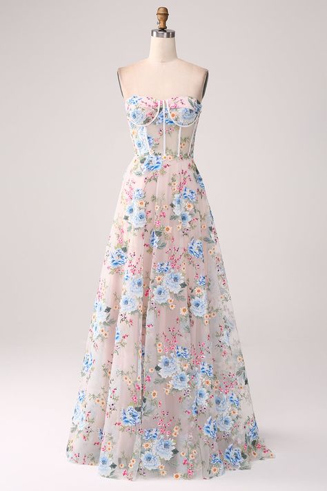 Flower print long dress