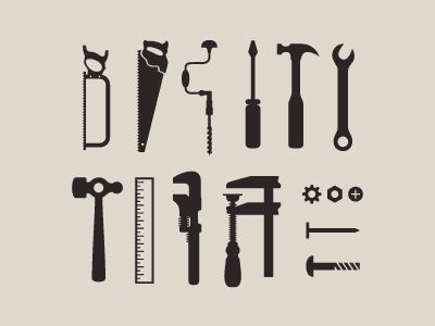 Longbuilders_dribbble Set Of Tools, Tool Illustration, Illustration Tools, Tools Illustration, Handyman Logo, Tool Logo, Wood Logo, Illustration Style, Home Tools