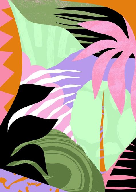 Tropical Art Print, Vintage Hawaii, Still Life Drawing, Tropical Art, Cute Patterns Wallpaper, Plant Illustration, Fall Flowers, Design Challenges, Abstract Flowers