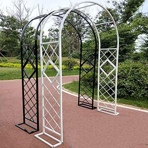 White Garden Arch, Garden Archway Ideas, Vertical Garden Trellis, Arbors Wedding, Metal Archway, Entry Arch, Metal Garden Arch, Garden Trellis Designs, Garden Entry