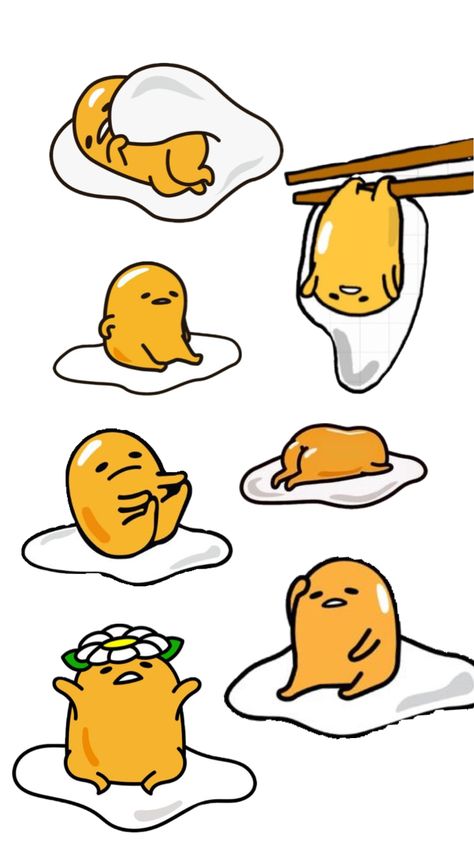 #gudetama Sanrio Characters Gudetama, Gutatama Egg Drawing, Gudetama Stickers Printable, Sanrio Art Ideas, Gudetama Fanart, Gudetama Doodle, Gudetama Painting, Gudetama Poster, Gudetama Drawing