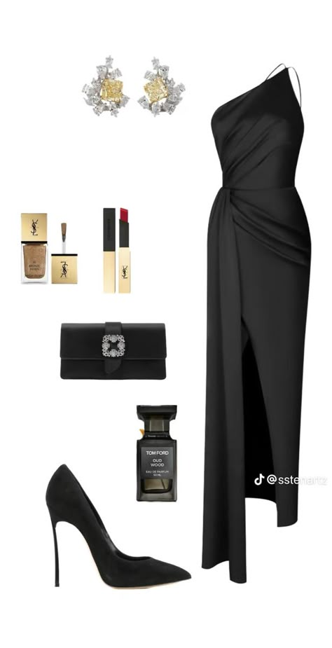 Black Dresses Formal, Classy Elegant Dresses, Black Classy Dress, Outfit Elegantes, Expensive Dresses, Fancy Fits, What What, Black Dresses Classy, Gaun Fashion