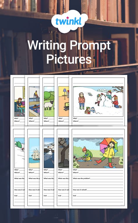 These Writing Prompt Pictures are designed to support early story writing and narrative skills.   The picture prompt resource is full of different activities and scenarios that children can write about and get their imaginations to run wild.     There are 11 pictures to choose from, allowing students to think of a range of ideas based on each one.   Including images focusing on swimming, skiing or being on an island with pirates; these Writing Prompt Pictures have it all. Write A Story Based On These Images, Writing Prompt Pictures, Prompt Pictures, Picture Story Writing, Picture Story Prompts, Picture Prompt, How To Begin A Story, Elementary Writing Prompts, Writing Images