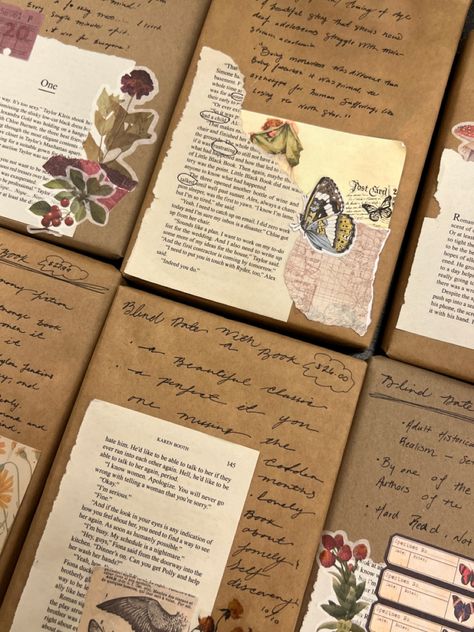 Book Mail Aesthetic, Blind Date With A Book Aesthetic, Packaging Orders Aesthetic, Book Packaging Ideas, Blind Date With A Book Ideas Wraps, Blind Date With A Book Ideas, Snail Mail Crafts, Packing Books, Book Lovers Gift Basket