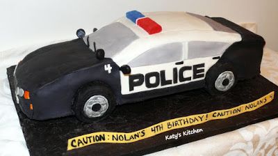 Katy's Kitchen: Police Car Cake Police Car Cake, Police Car Cakes, Police Birthday Cakes, Car Cakes For Boys, Police Officer Birthday, Police Cakes, Police Birthday Party, Police Party, Police Birthday