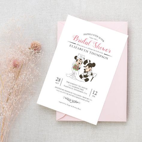 Minnie Mouse Bridal Shower Ideas, Disney Bridal Shower Ideas, Disney Themed Bridal Shower, Storybook Castle, Fairytale Storybook, Diy Bridal Shower Gifts, Disney Wedding Invitations, Nightmare Before Christmas Wedding, Unique Bridal Shower Gifts