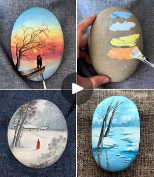 Rock Painting Tutorial, Sky Art Painting, Diy Wall Painting, Stone Art Painting, Simple Crafts, Rock Painting Patterns, Acrylic Painting Techniques, Beautiful Rocks, Rock Painting Art