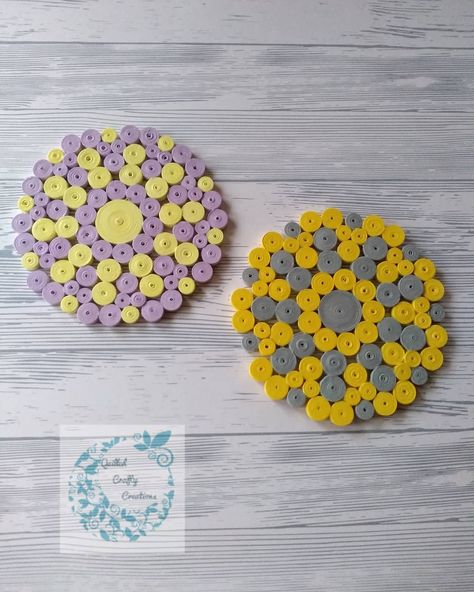 Set of 2 quilled coasters, both coated with #modpodge hard coat. . . @prilaga #quilledpattern #quilledart #quilleddesign #prilaga #quilled… Quilling Coasters, Cafe Items, Ed Design, Coaster Designs, Quilling Ideas, Quilling Paper Craft, Quilling Paper, Crafty Creations, Coaster Design