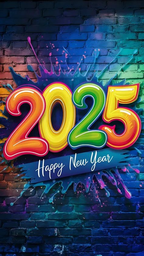 Free Colorful 2025 New Year Background for Your Party Newyear Wallpaper, New Years Wallpapers, Happy New Year 2025, 2025 Wallpaper, New Year Painting, Happy New Year Hd, Happy New Year Party, Benfica Wallpaper, Happy New Year Fireworks