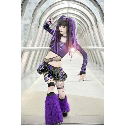 Cybergoth Aesthetic, Cybergoth Fashion, Cyberpunk Outfit, Purple Goth, Goth Subculture, Rave Costumes, Goth Look, Goth Beauty, Gothic Beauty