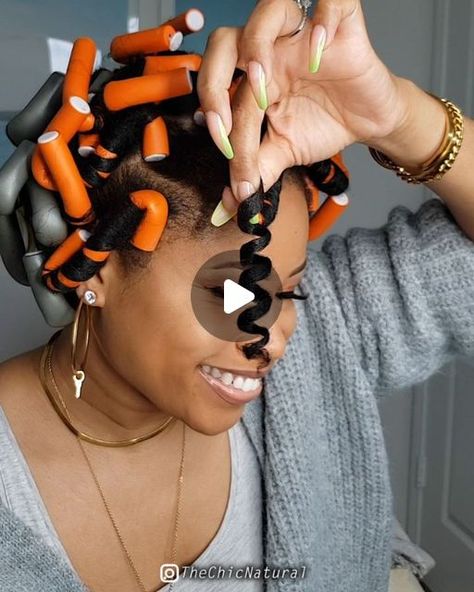 Rod Natural Hair Styles, Rod Set On Relaxed Hair Medium Length, Flexi Rod On Natural Hair, Curling Natural Hair With Flexi Rods, Rod Roller Set Natural Hair, Rodset Curls On Short Natural Hair, Flexi Rod Set Hairstyles, Flexi Rod Bob Black Women, How To Rod Set Natural Hair