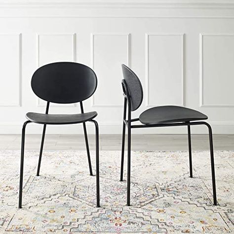 AmazonSmile - Modway Palette Modern Molded Plastic Accent Dining Chair in Gray - Set of 2 - Comes Fully Assembled - Chairs Mid Century Modern Dining Room, Dining Room Accents, Plastic Dining Chairs, Black Dining Chairs, Contemporary Modern Furniture, Mid Century Modern Dining, Dining Room Bar, Modern Dining Chairs, Modern Dining Room