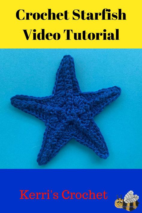 Free Starfish Crochet Pattern, Starfish Crochet Pattern Free, Crochet Starfish Free Pattern, Crochet Starfish Pattern, Free Crochet Applique, Starfish Crochet, Crochet Starfish, Crochet Tutorials For Beginners, Starfish Pattern